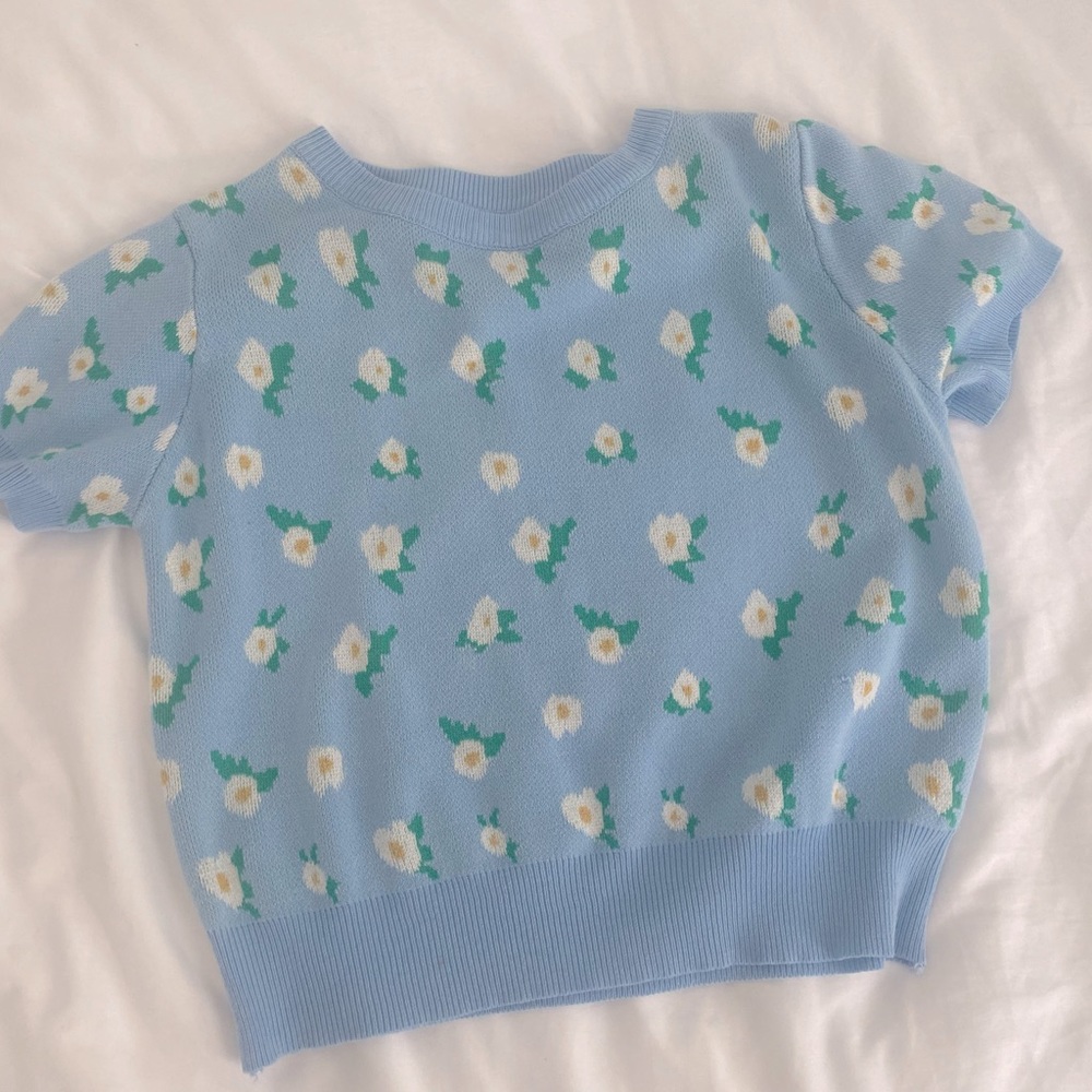 short sleeve knit sweater.